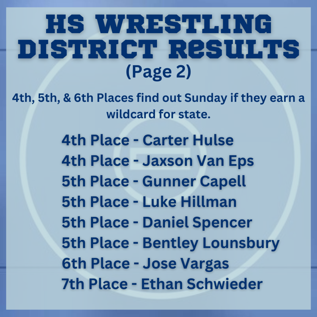 District Wrestling Results Page 2