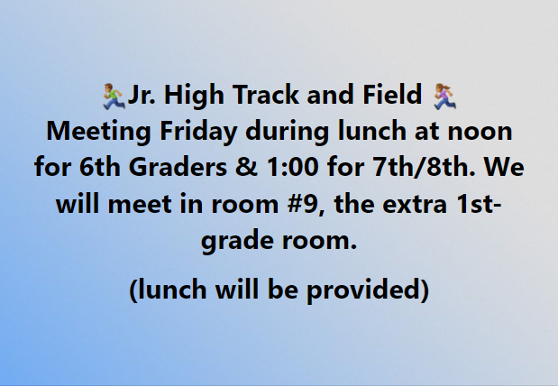 Jr High Track Meeting